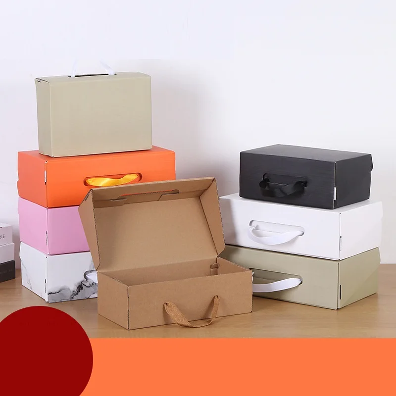 Reusable Shoe Boxes With Handle Simple Assembly Corrugated Box