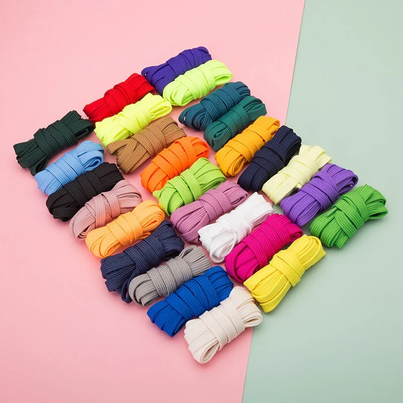Wholesale Colorful shop Small white shoe lace Color flat shoelace