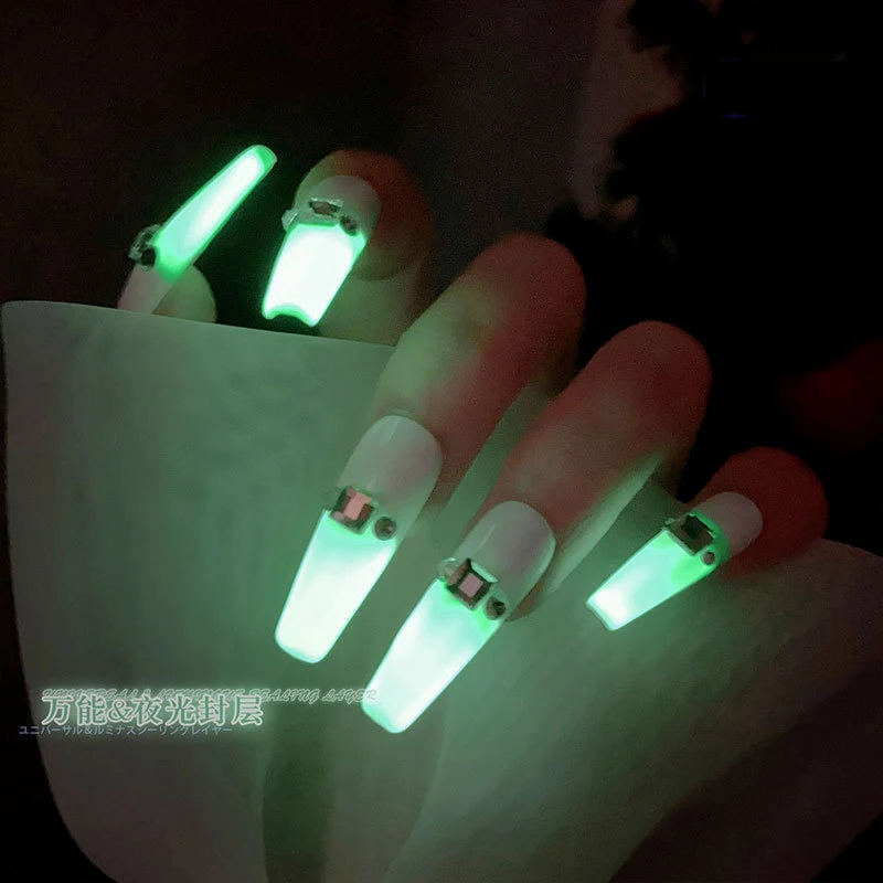Luminous Nail Gel Top Coat Set Glow in the Dark Nail Gel Top Coat Soak Off LED UV Light Lamp Fluorescent Fingernail Polish