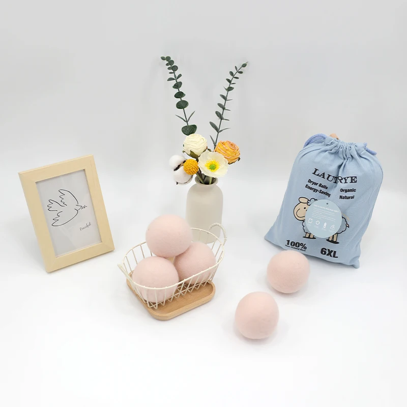 Wholesale trending products new arrival wholesale 6 pack eco friendly wool dryer balls with cotton bag cute wool dryer balls