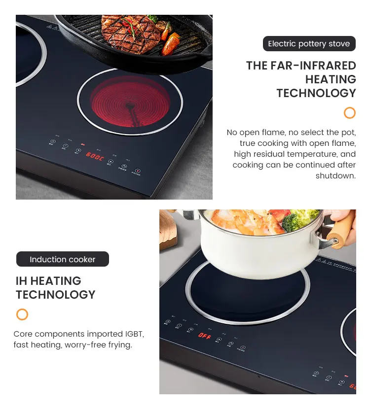 Home Appliances 2 Burner Induction Cooker 2500W Infrared Cooker Induction Top With Cb And Ce Certification
