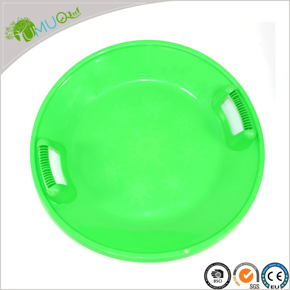 YumuQ Winter Sport Plastic Circle Light Weight UFO Snow Plate Sleigh Sled for Children Kids Adults