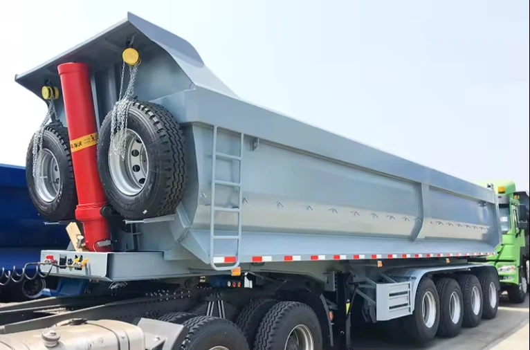 dump trailer hydraulic atv 4t dump trailer Hydraulic Cylinder End Dump Tipper Semi Trailer for Sale 4 Axles U Type 50Tons Steel