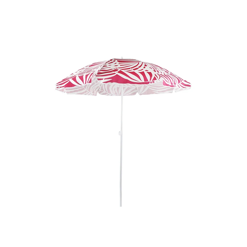1.8M Waterproof Beach Umbrella Wholesale Palm Frond Painting Compact Umbrella Beach Sun Protection