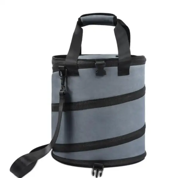 Fashion Bucket Picnic Bag Folding Ice Pack Large Capacity Oxford Cloth Lunch Box