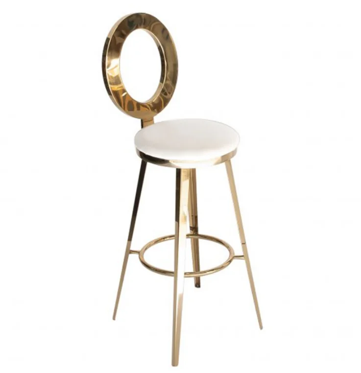 Commercial furniture bar stool with round back royal gold high bar chair