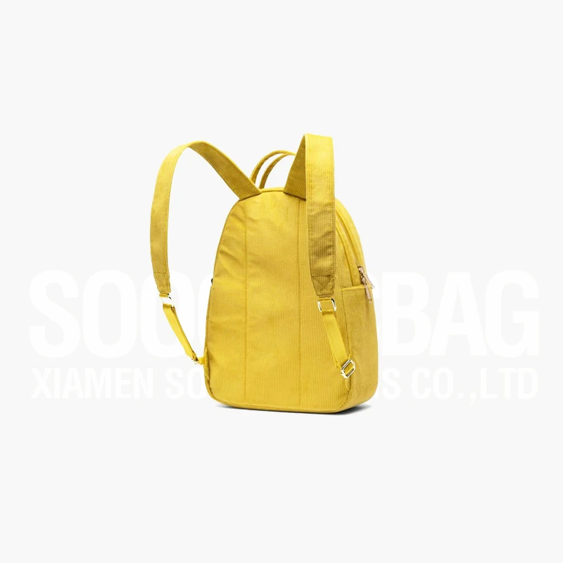 Soochic Dress Small Golden Corduroy Backpack Cute Backpacks For School Girl Casual Adjustable Shoulder Sports Travel Knapsack