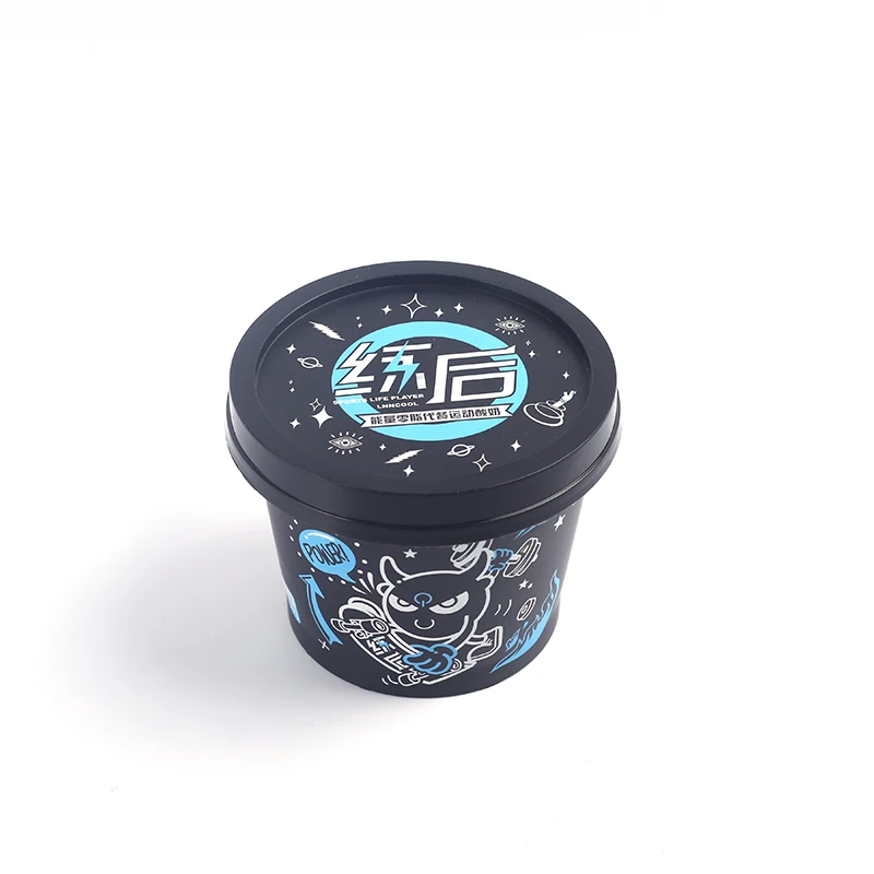 7oz 200ml custom disposable IML PP plastic ice cream cup yogurt cup with lid and spoon