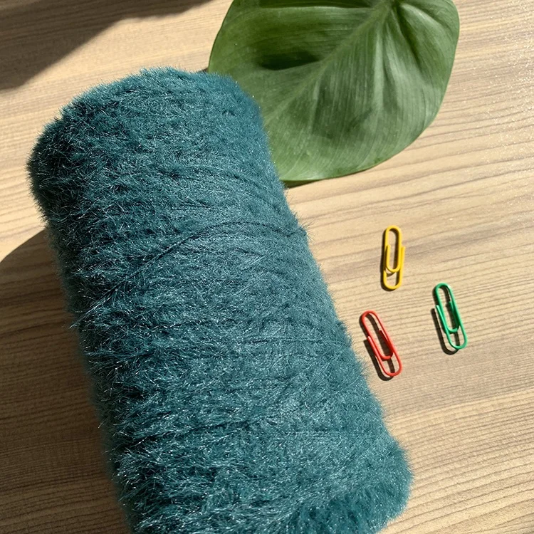 Source manufacturer high quality full dry feather eyelash yarn for jacquard