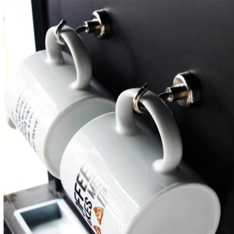 XH Withstand 8kg Strong Neodymium Magnet Hooks No Punching Powerful Magnet Hook with Metal Suction Sheet  For Home Kitchen