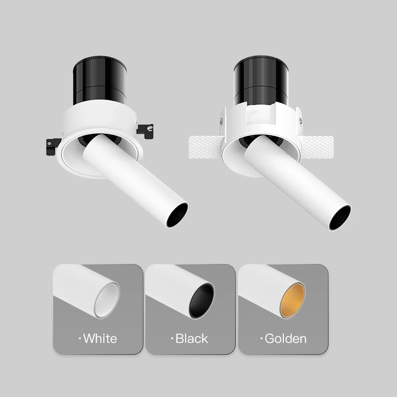 XRZLux Recessed Ceiling COB Downlight 8W Aluminum Anti-glare Dimmable LED Spotlight Stretchable Adjustable ETL Spot Light