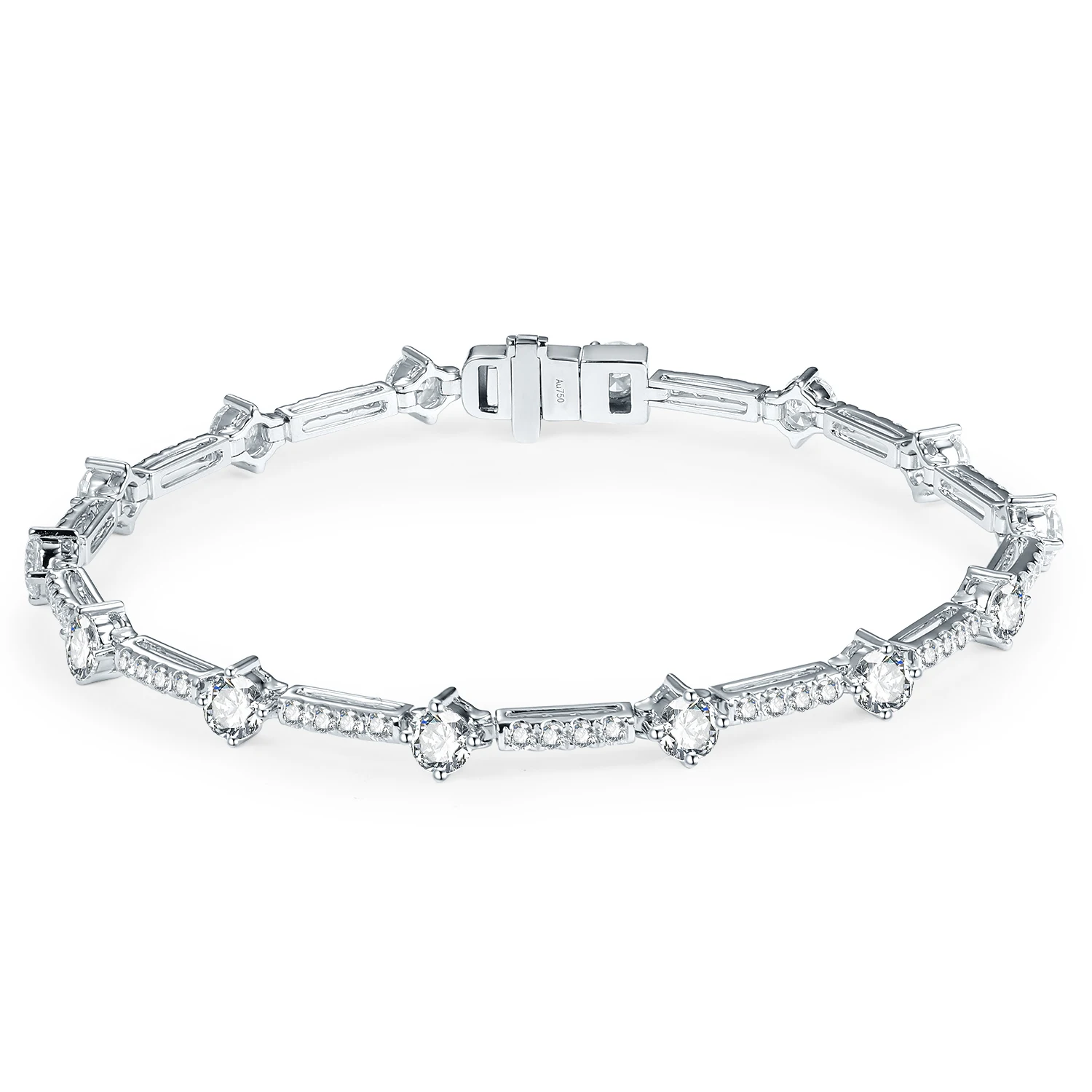 Abiding Gold Jewelry New Designs Bangle 3.353ctw Custom Solid 18K Gold Real Lab Grown Diamond Chunky 18K Gold Bracelet for Women