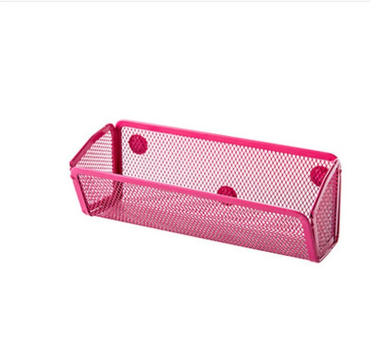Office Supplies Desktop Storage Hanging Wire Mesh Metal Whiteboard Magnetic Pen Pencil Holder for Fridge