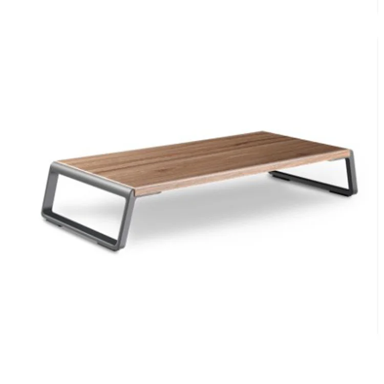 wholesale high end household convenient aluminum wood computer monitor stand riser