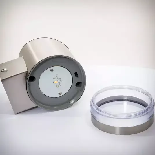 modern aluminum black round cylinder slope outdoor solar wall mounted garden wall lamp