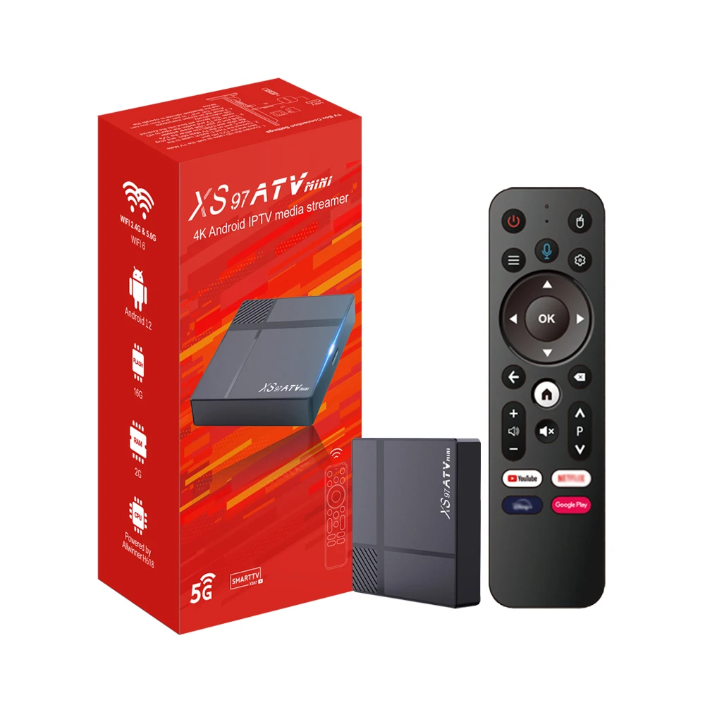Распродажа XS97 ATV MINI Allwinner H618 Android 12 HD-MI подключение stb android tv box совместим с Google голосовым помощником
