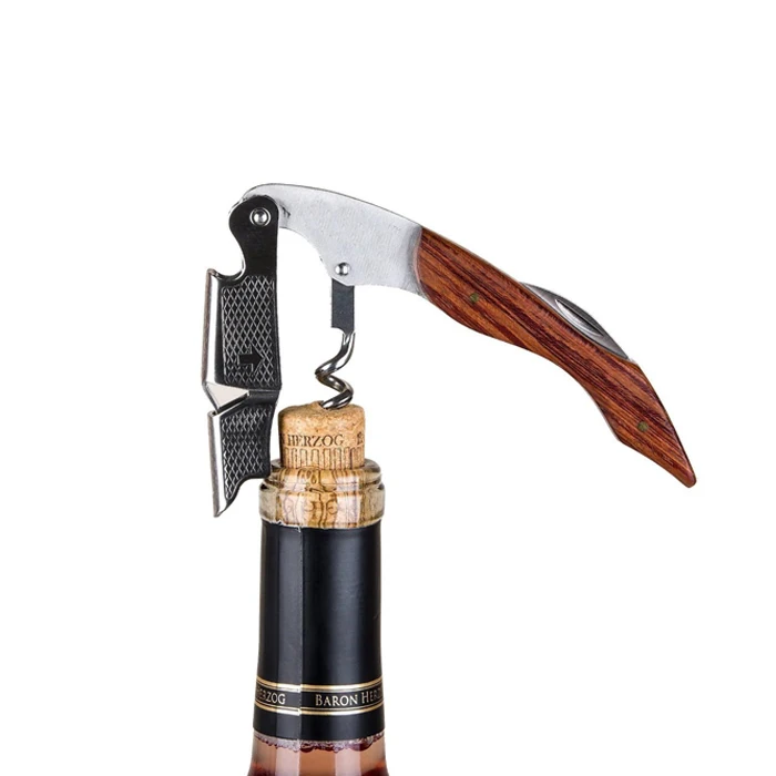Hot Sale Wine Opener Wine Accessories Creative Multifunctional Stainless Steel For Gift Wooden Cork Screw Wine Bottle Opener