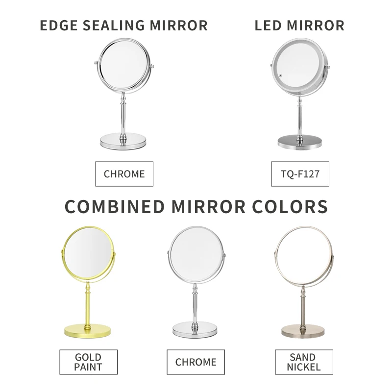 Personalized Gold Desktop Cosmetic Mirror Home Use Vanity Double-Sided Magnifying Mirrors