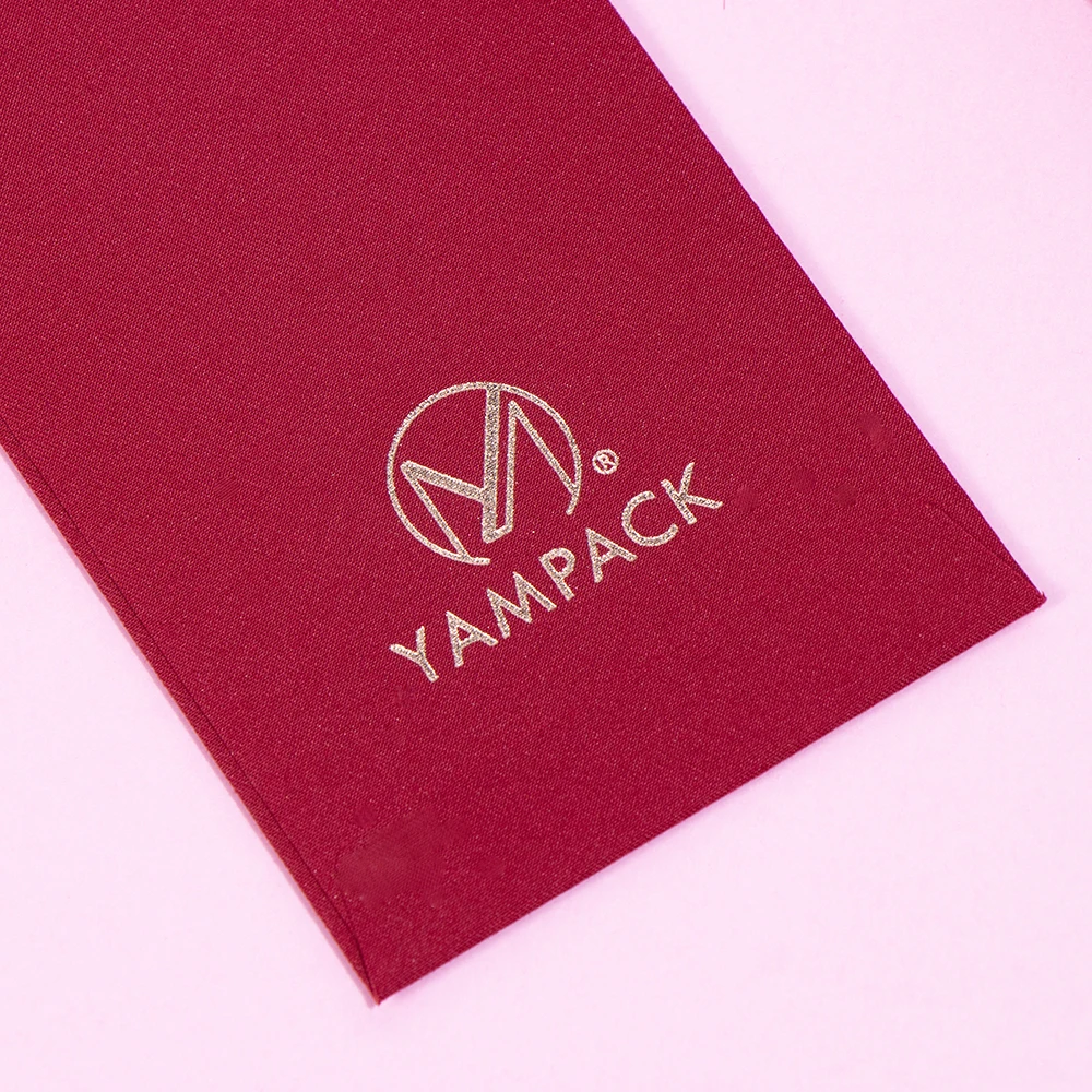 Custom print Chinese red packet pouch satin gold foil stamping fabric red packet velvet red packet