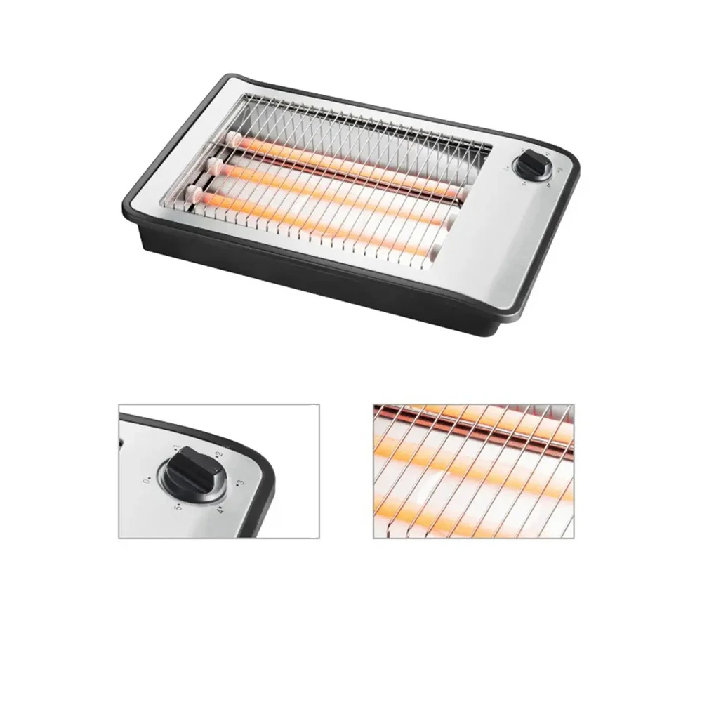 New design 500W*2 slice Flat electric Toaste with 2 bread holders Fits up to 4 slice easy and fast to make