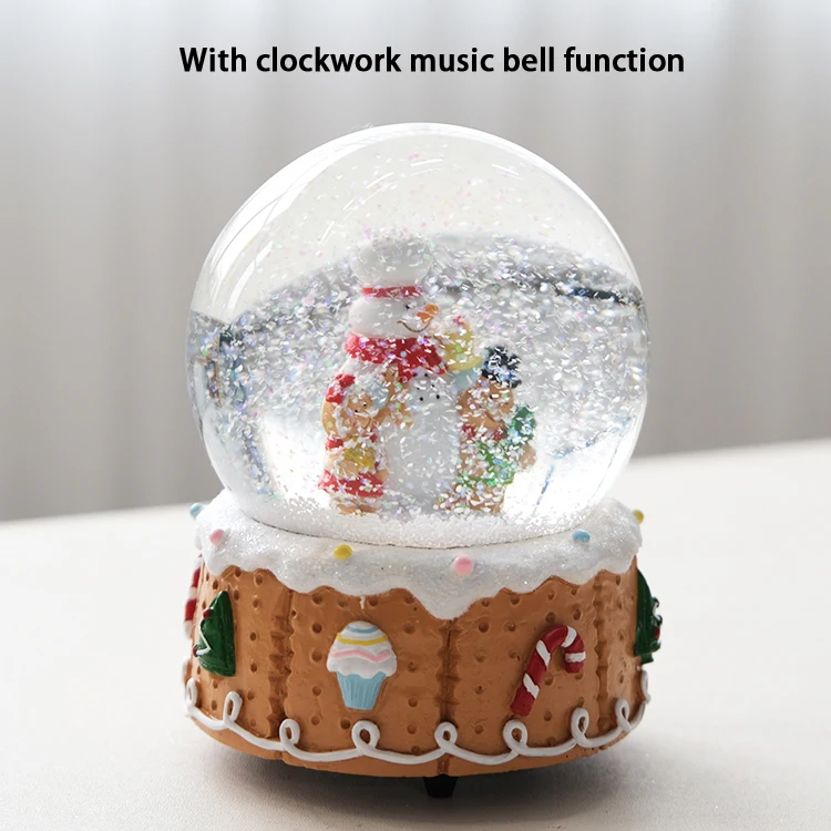 2023 Custom Made  Snow Globe Christmas  Crystal ball  snowglobe The Gingerbread Man snow globe  For Holiday Decoration