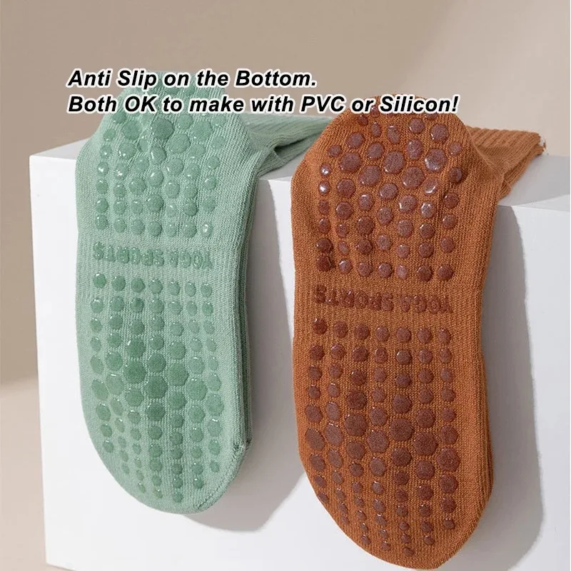 Seamless Custom Logo Grip Barre Trampoline socks Ankle Pilates Non Slip Yoga Socks Lulu compression tube crew Socks