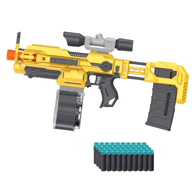 Wholesale Popular DIY Toy Gun For Kids Motorized Automatic Foam Blaster with 40 NERF-Compatible Soft Bullet Darts Christmas Gift
