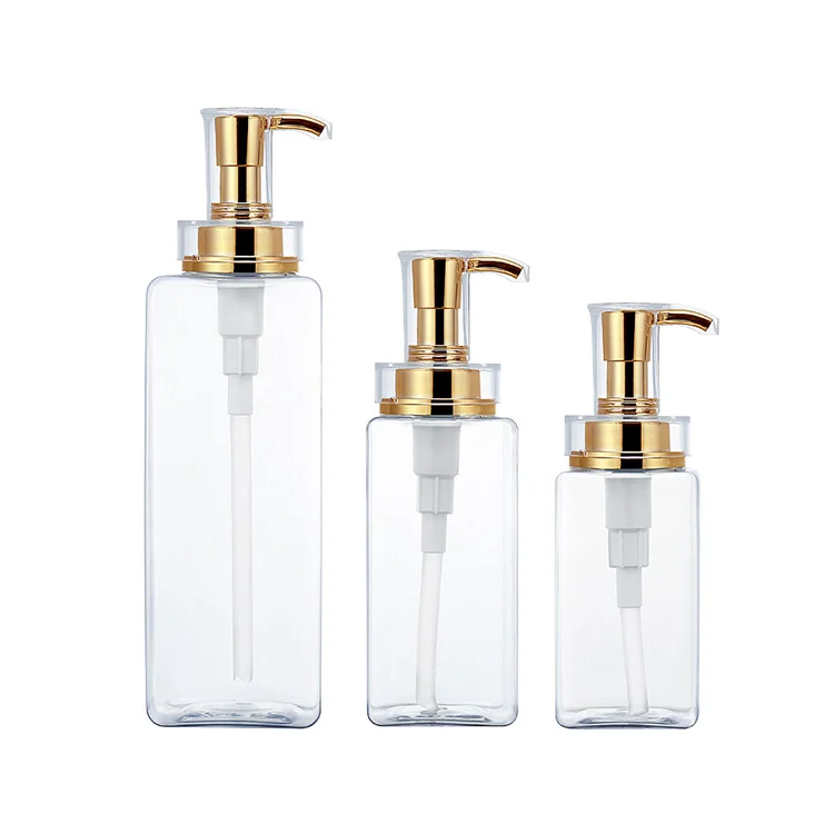 300Ml 400Ml 500Ml 600Ml Transparent Plastic Pet Shampoo Body Lotion Bottle