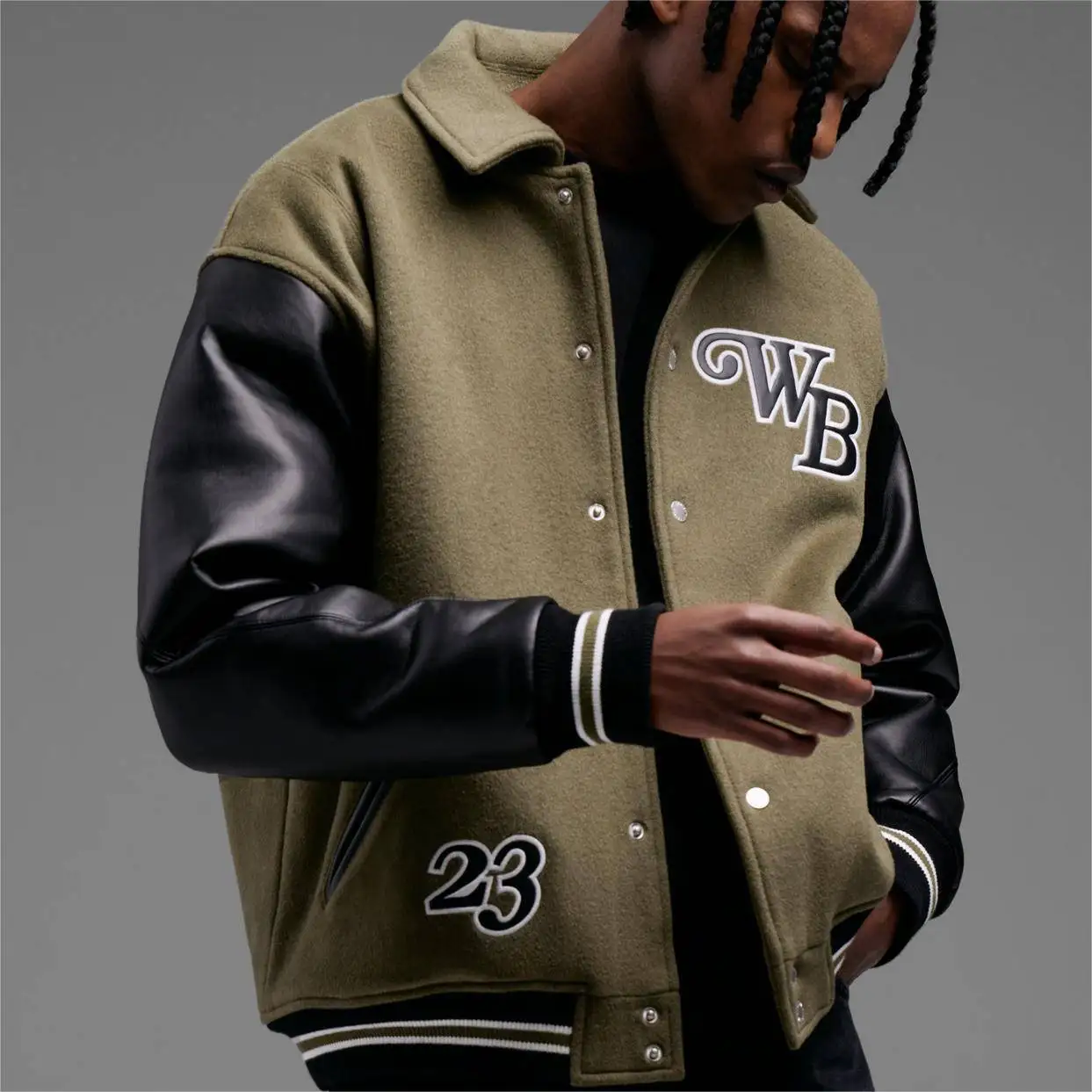 Manufacturer Clothing Embroidery Chenille Patches Jaket Custom Logo Letterman Leather Varsity Bomber Baseball Jacket For Men