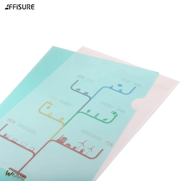 Popular Wholesale Custom Size Cheap PP PVC L Shape Folder Transparent Document File