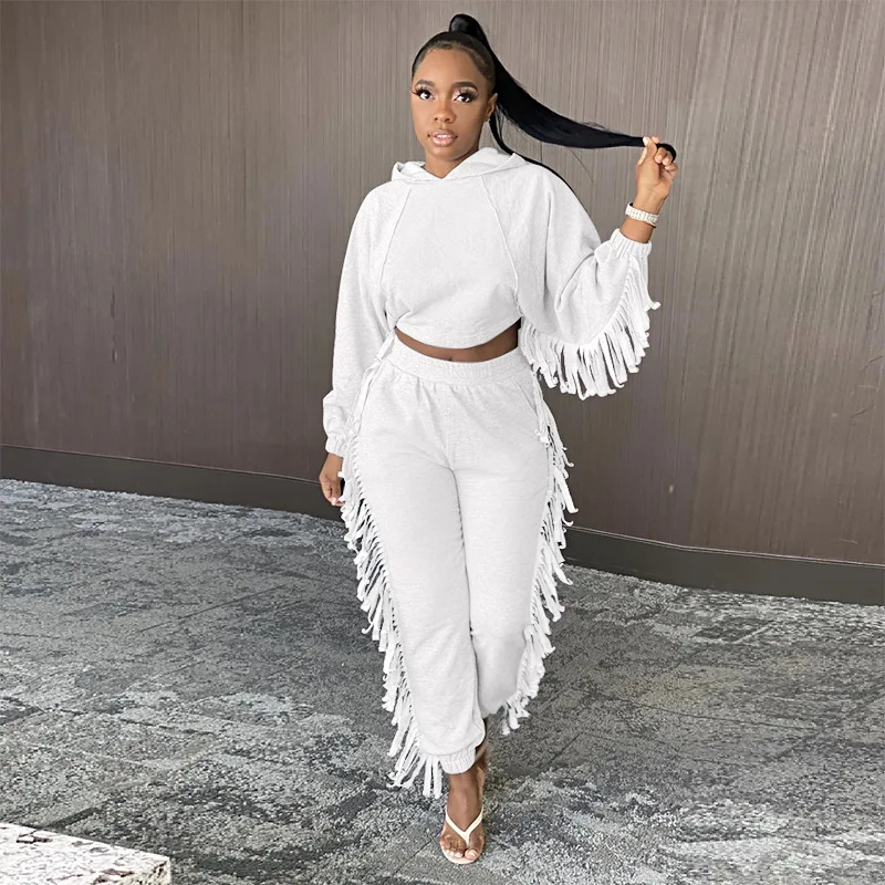 
Low moq red color Hooded bat long sleeve sweater High elastic High quality Joggers hoodie fashion sports 2 Piece set 