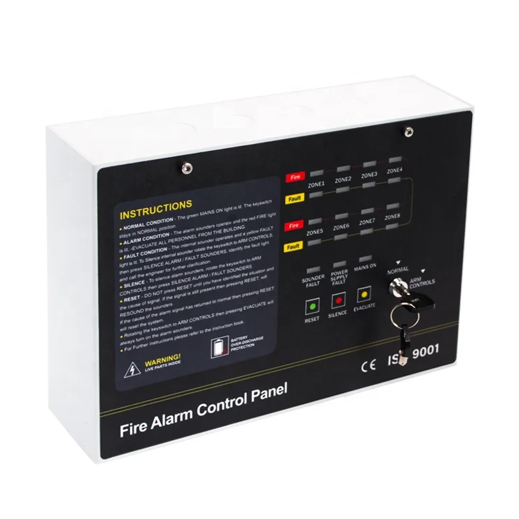 Home Security System 1/4/8/16 Zone Fire Alarm Control Panel Customizable Alarm Systems