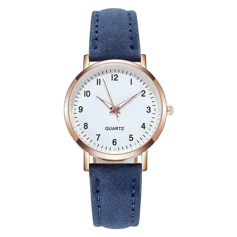 Factory Wholesale Different Colors Fashionable Nubuck Leather Noctilucent Quartz Watch For Women Men
