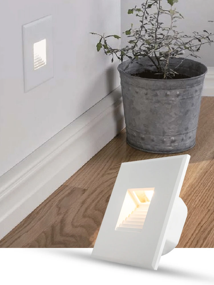 3W IP54 Waterproof Slim Dimmable Smart LED Stair Light  220-240V Recessed  Aluminum LED Wall Lamp For Step And Corridor