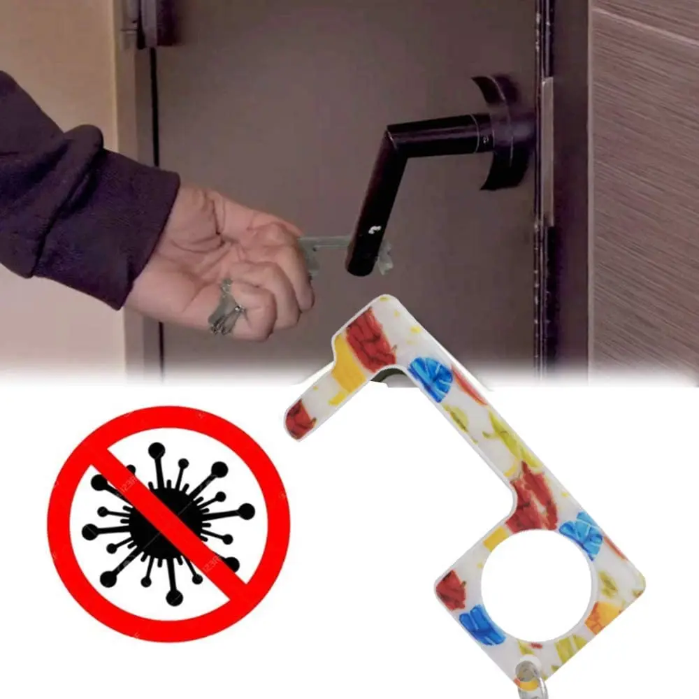 Press Elevator Tool No-touch Door Opener Hygiene Hand Antimicrobial Acrylic Safety Door Handle Touch Key Tool