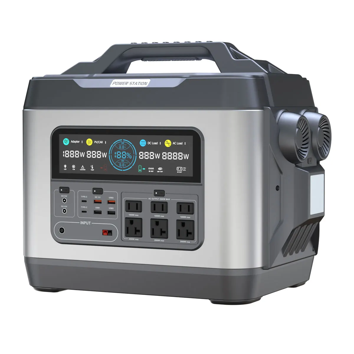 China Factory Price  3000w Portable Power Station 3200wh Portable Solar Power Station for Outdoors Camping