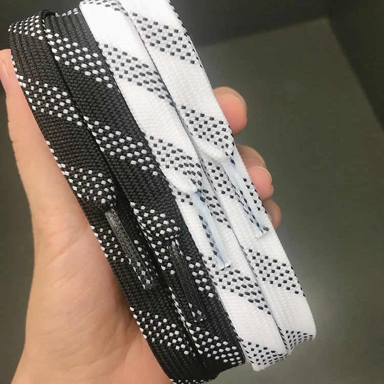 Waterproof Shoe Lace Custom Waxed Hockey Ice Skate Shoelace with Strips