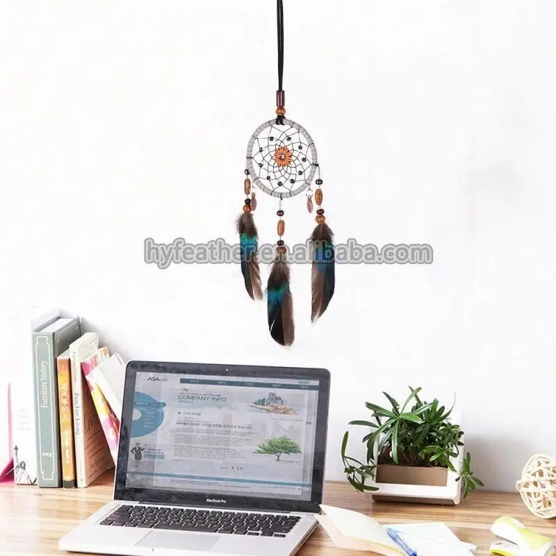 small Wholesale Dream Catcher Feather Decorations Handmade Traditional Wind Chimes Hanging Dreamcatcher for wall decoration