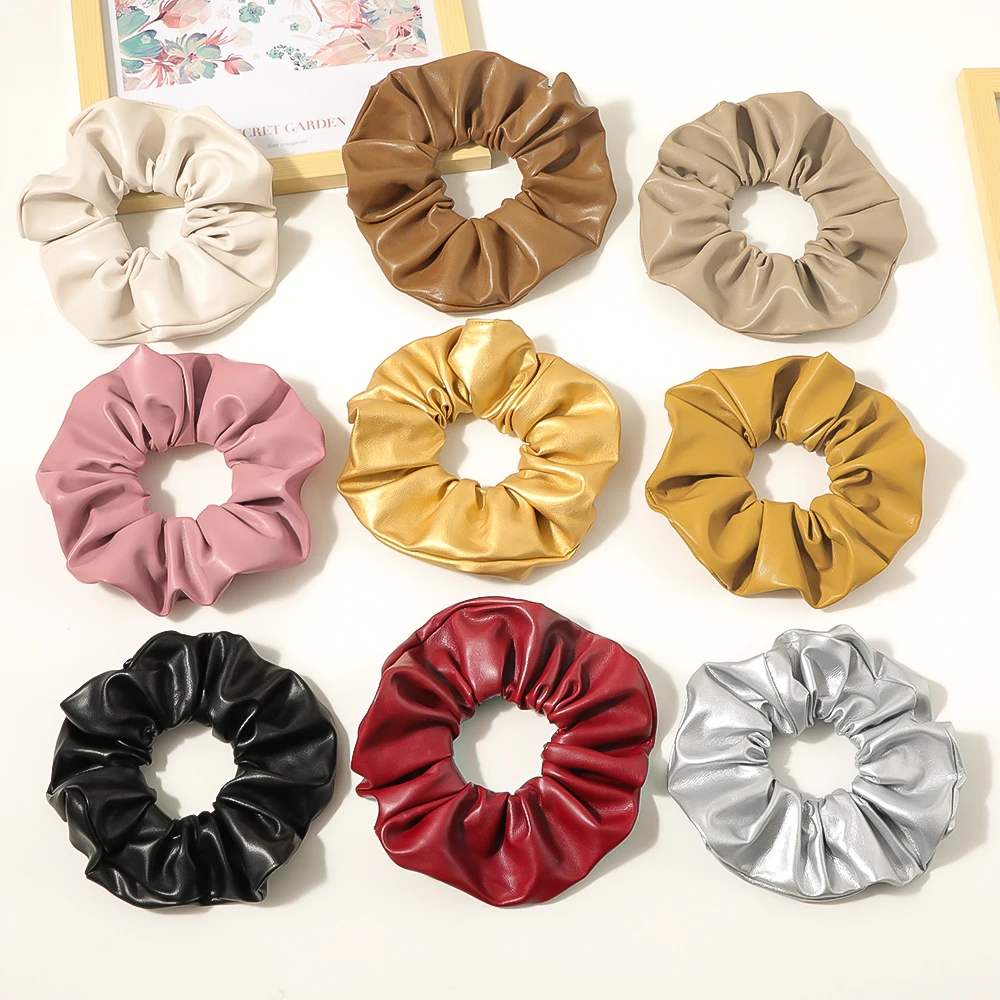 2023 15cm Leather Hair Tie Extra Large Scrunchie Xl Over Sized Scrunchies PU Hair Accessories