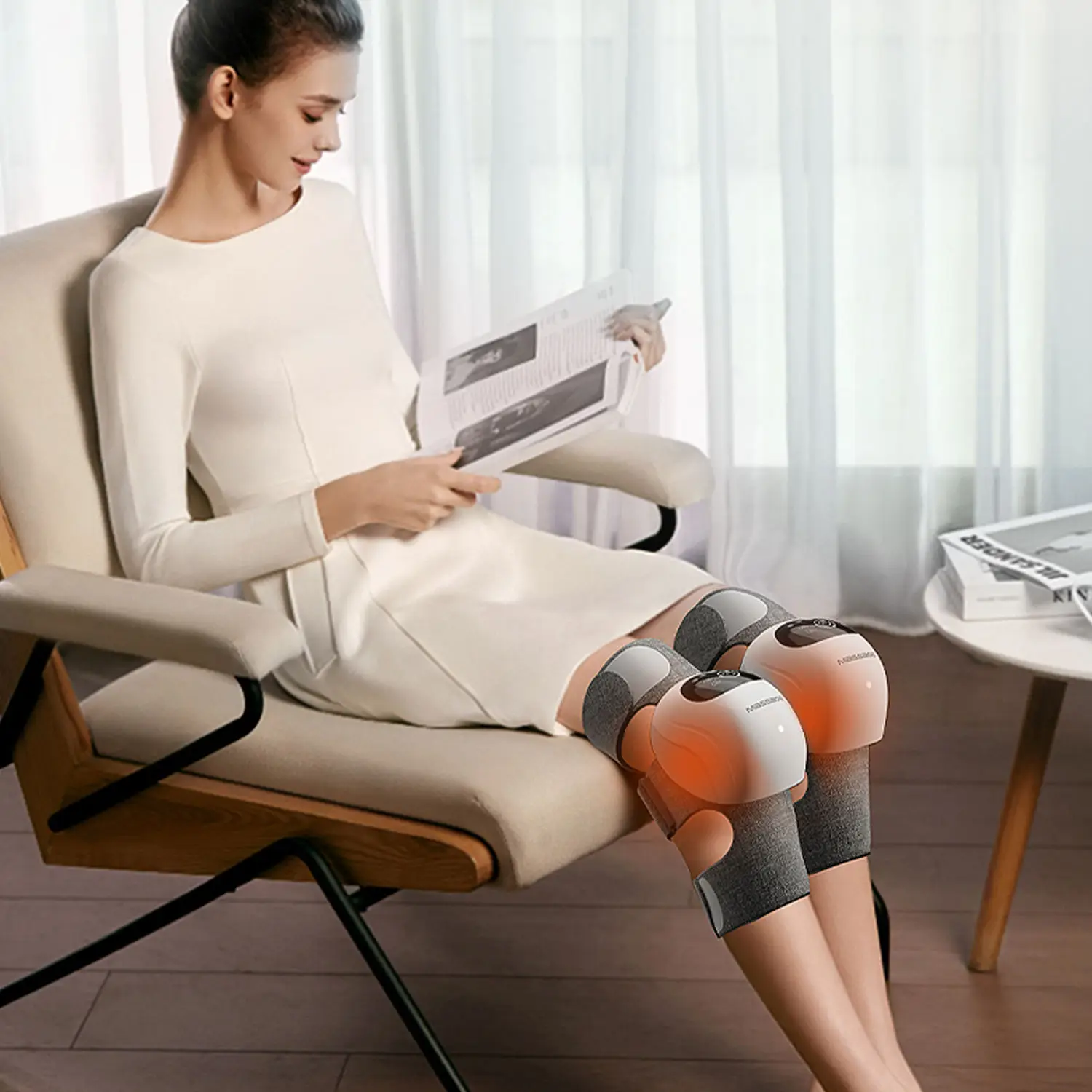 HEZHENG New Design Knee Healthcare Air Pressure Leg Joints Physiotherapy Recovery Hot compress Knee Therapy Massager