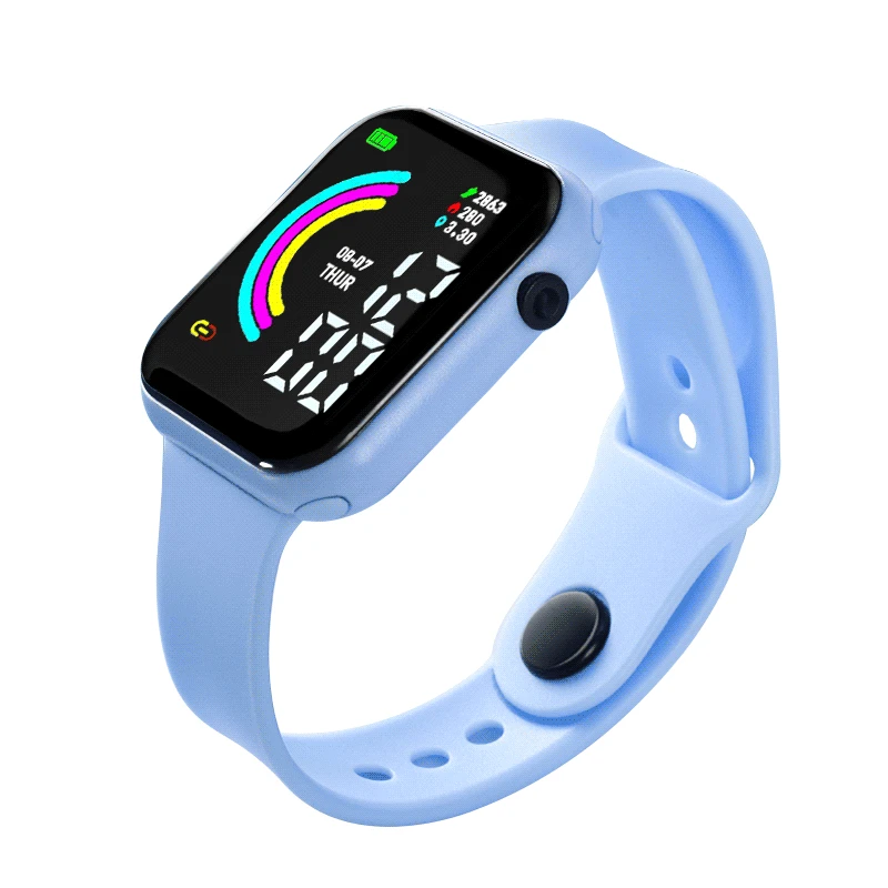 Children Electronic Silicone Band Waterproof Wristwatch Sports Led Digital Watch for Male and Female Students