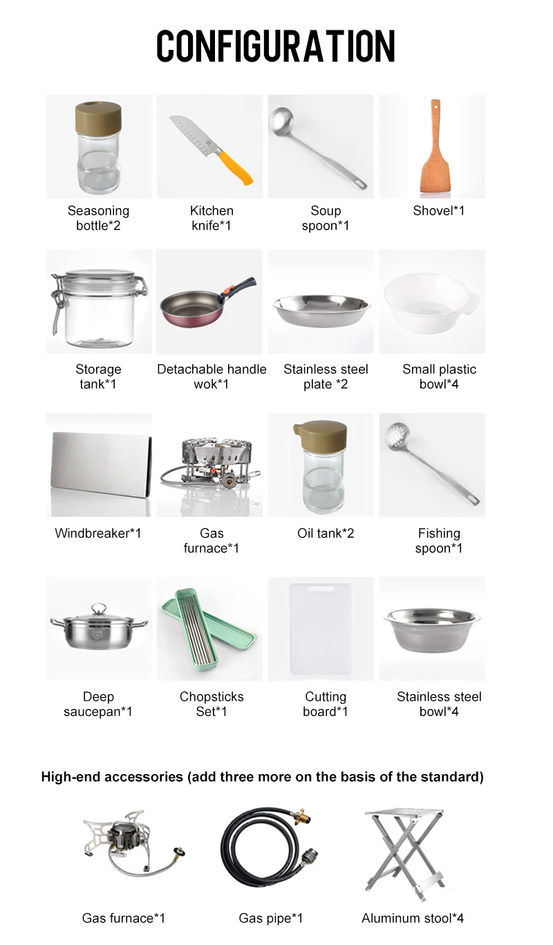 Outdoor Camping Hiking Portable narrow kitchen utility foldable table Aluminum Camping Kitchen cooktops