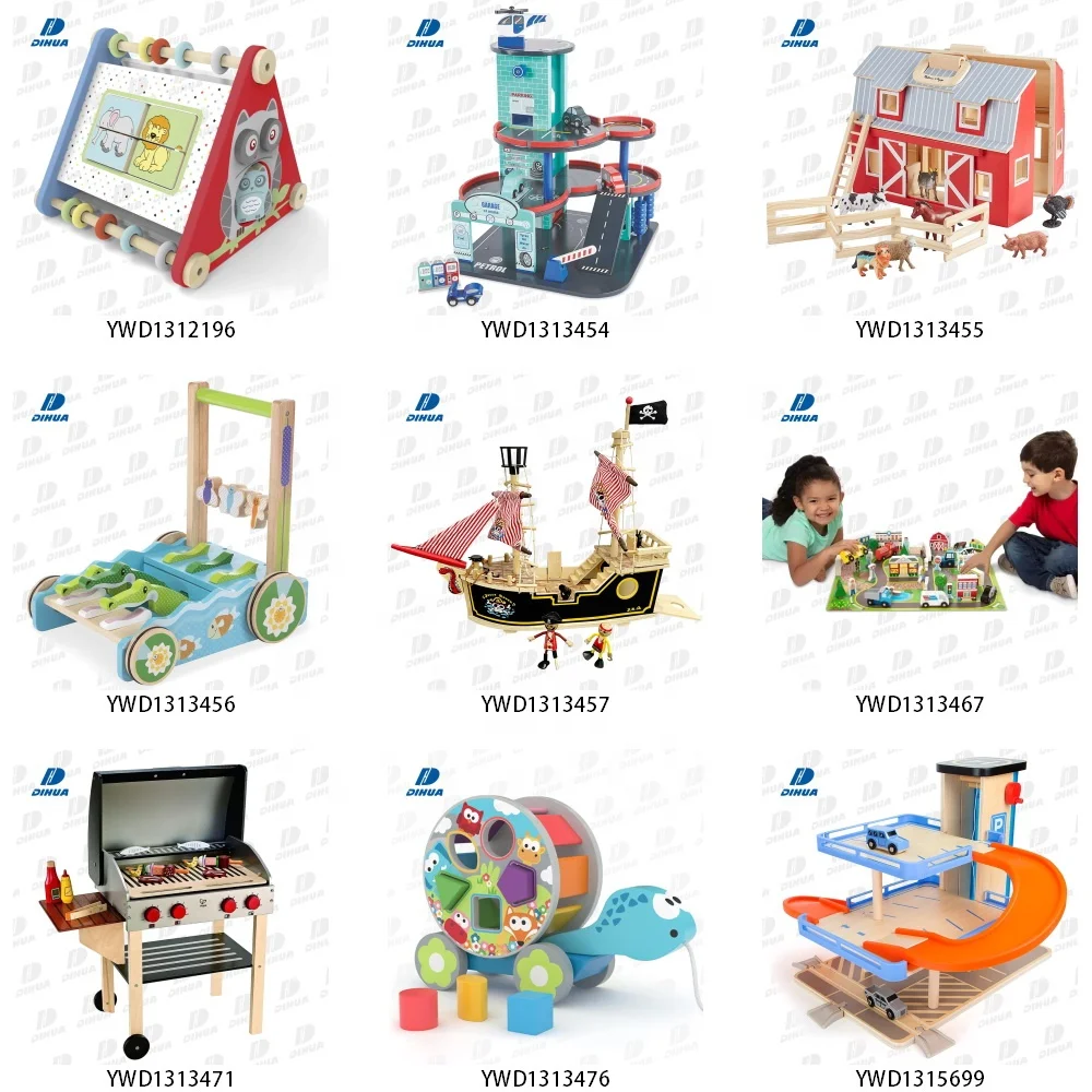 Pirate Play Theme Wooden Toy Boat Customizable Pirate Boat Toy with Figures Simulate Finding Treasures Pretend Role Play Toys