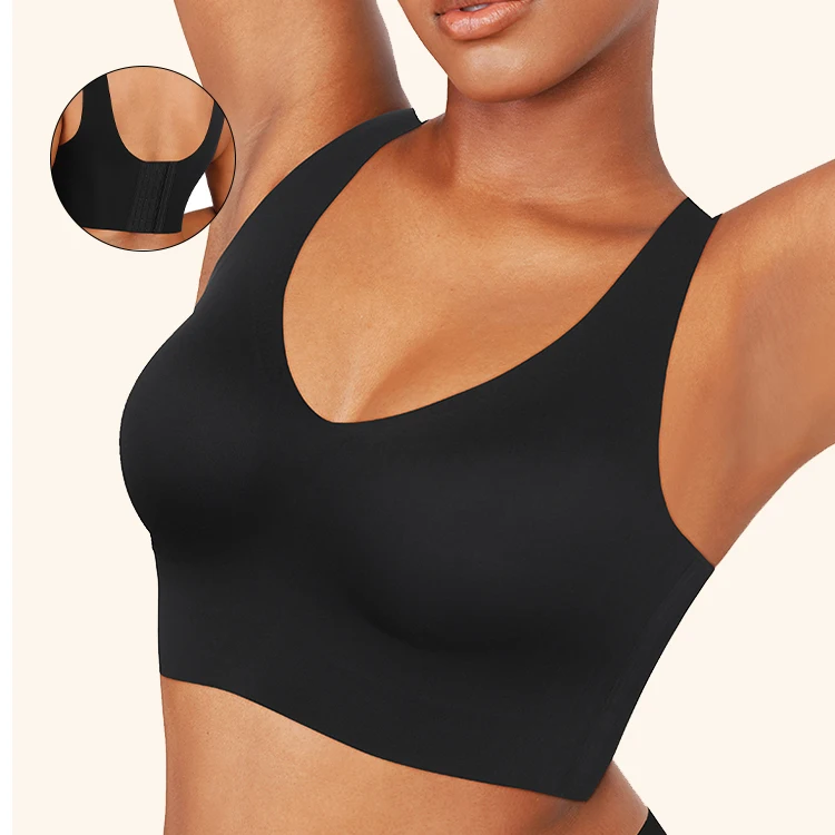 Hexin Wholesale 2024 Wid Straps Comfortable Big Cup Plus Size Back Fat Hide Seamless Shapewear Push Up Bra Lady Bras