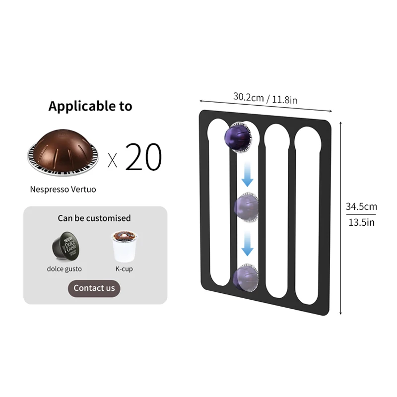 wholesale dolce gusto coffee capsule rack holder metal black coffee pod holder for nespresso capsules