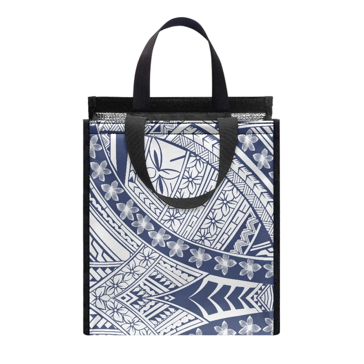 Индивидуальная изолированная нетканая сумка-холодильник оптовая продажа уличная сумка-тоут для пикника полинезианская цветочная водонепроницаемая мягкая