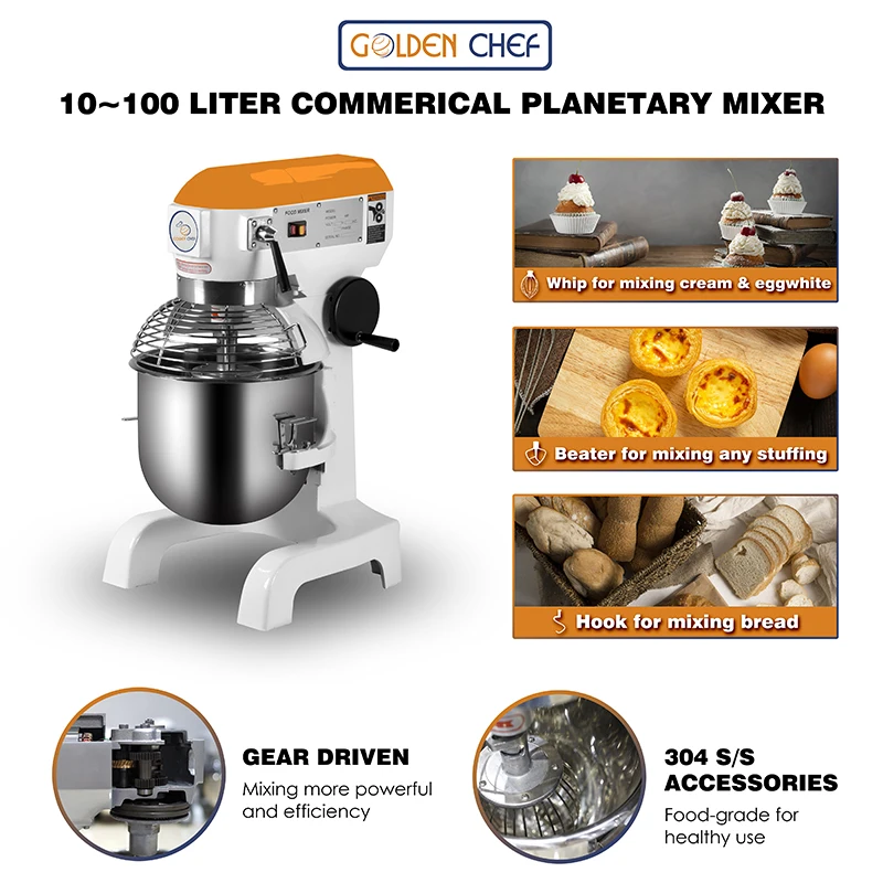 10l 15l 20l 30l 40l 50l 60l 80l 100l Cake Dough Mixer With Stainless Steel Planetary Food Mixer