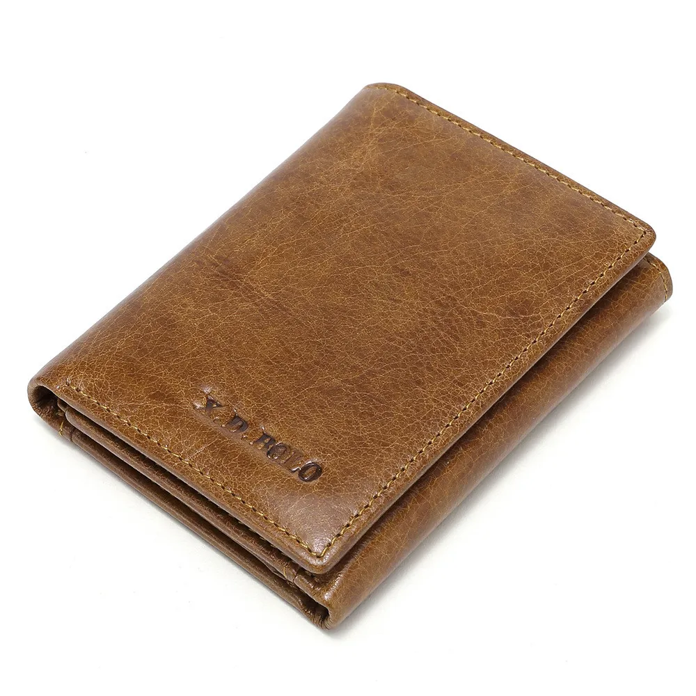 Mens Slim Bifold Wallet Rfid Wallets With Zipper Pocket For Men
