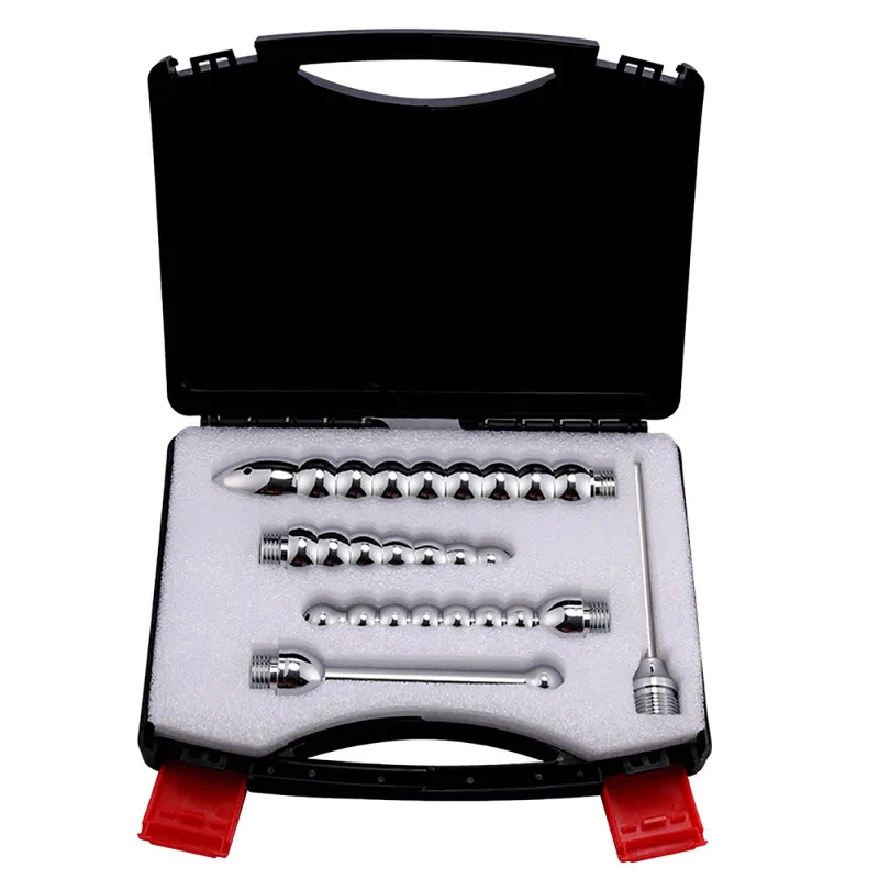 Detachable Anal Cleaner Aluminum Shower Enema With Nozzle Hollow Anal Beads Vagina Douche Clean Stream Butt Anal Plug Cleaner