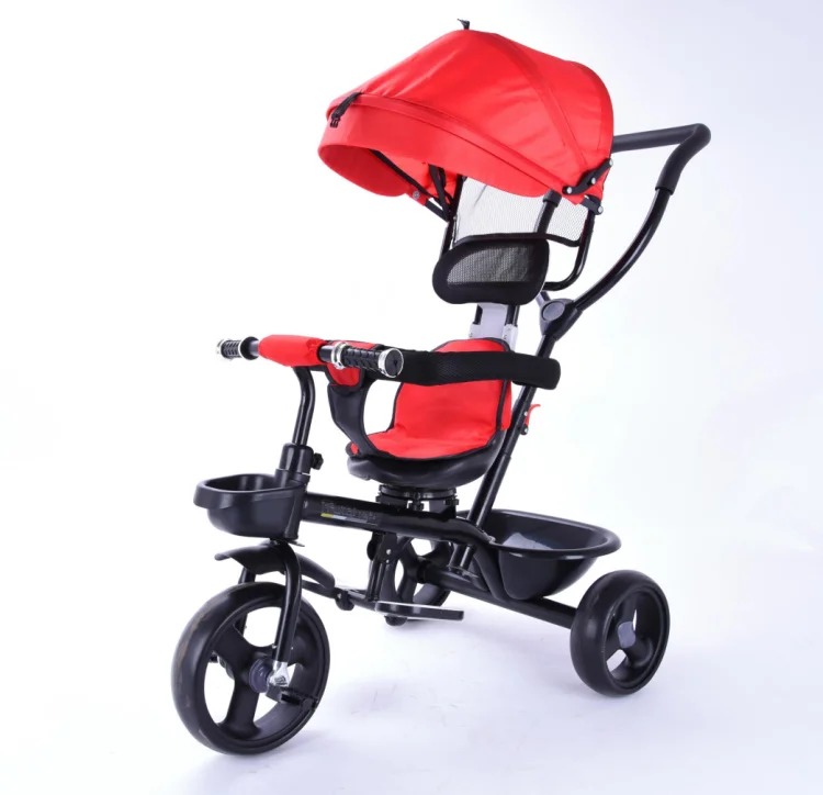 Popular kids ride on bike / 4 in 1 push child tricycle with canopy